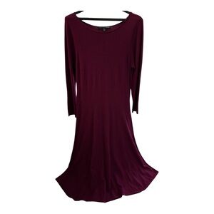 Madison Leigh Plum Knit Midi Dress PL Minimalist Elegant Stretch